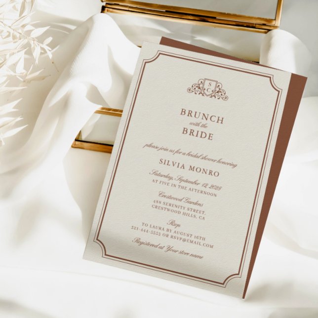 Brunch med Bride Inbjudningskort för möhippan (Brunch with the Bride Bridal Shower Invitation)