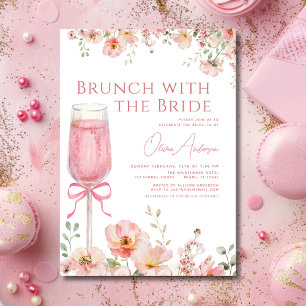 Brunch med Bride Rosa Bow-Möhippan Inbjudningar