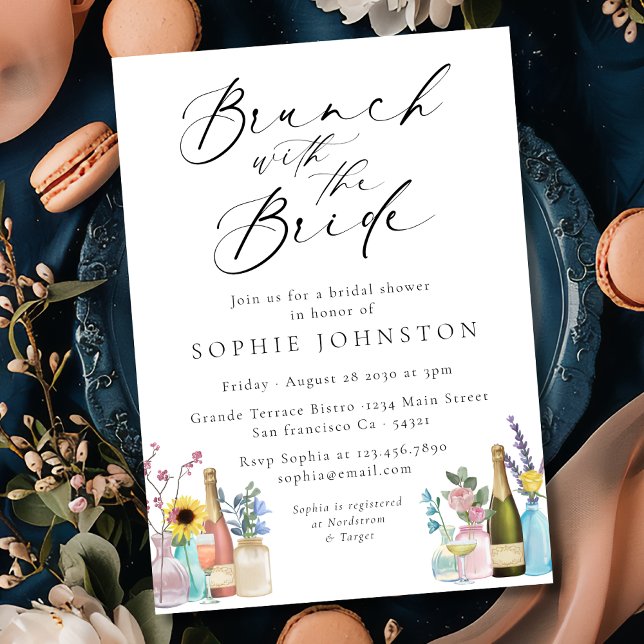 Brunch med Bride | Wildblommor och champagne Inbjudningar (Skapare uppladdad)