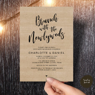 Brunch med de nya lyweds, Bröllop Elopement Inbjudningar