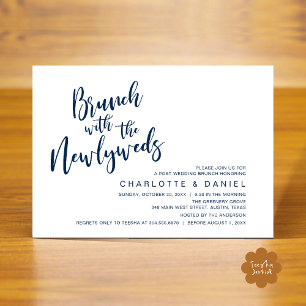 Brunch med de nya lyweds, Bröllop Elopement Inbjudningar