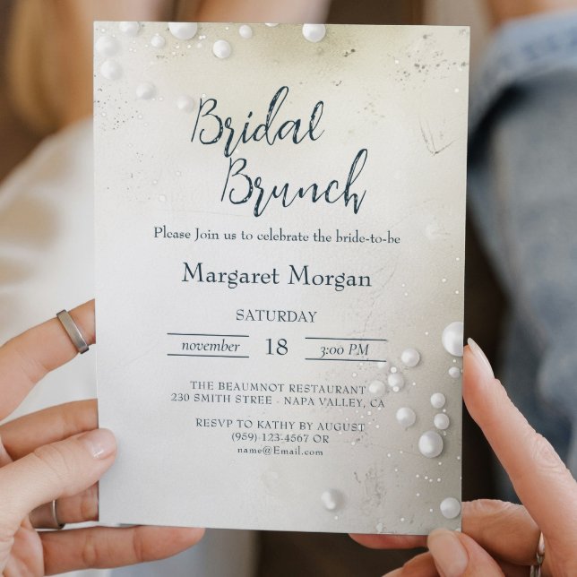 Brunch med minsta Möhippa för vita pärlor Inbjudningar (Skapare uppladdad)