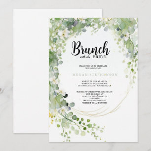 Brunch med Möhippan Bride Guld Greenery Inbjudningar
