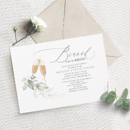 Brunch med Möhippan Bride Guld Greenery Inbjudningar
