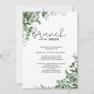 Brunch med Möhippan Bride Guld Greenery Inbjudningar