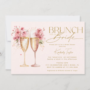 Brunch med Möhippan Bride Rosa Champagne Inbjudningar