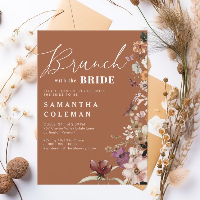 Brunch med Möhippan Skript för Eleganten Bride Inbjudningar (Skapare uppladdad)