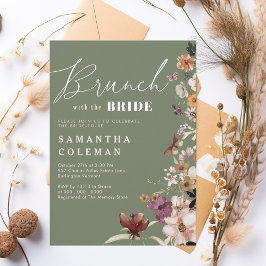 Brunch med Möhippan Skript för Eleganten Bride Inbjudningar