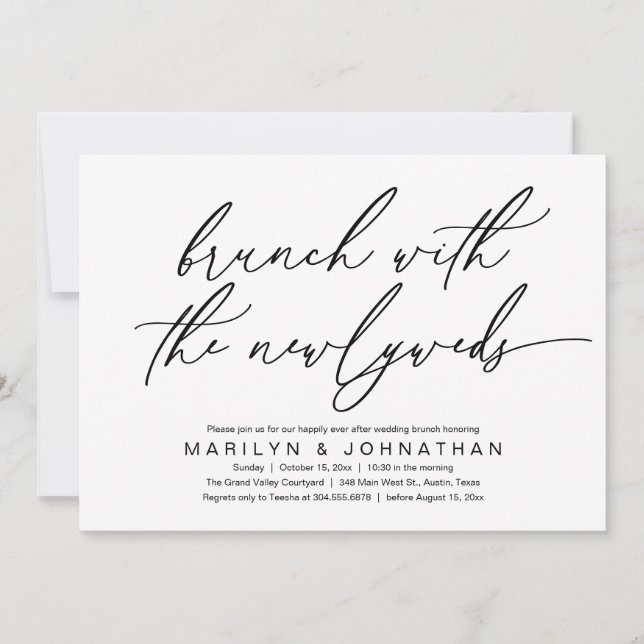 Brunch med Newlyweds, efter Bröllop-firat Inbjudningar (Framsida)