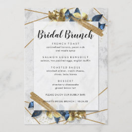 Brunch Menu (Modern Elegant Guld Navy Möhippa Brun Meny