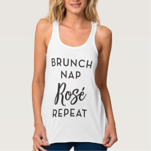 Brunch Nap Rosé Repeat Tanktop Linne Med Racerback
