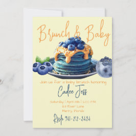 Brunch och baby-babydusch för blåbär inbjudningar