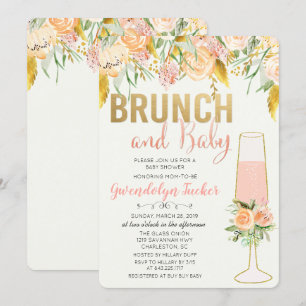 Brunch och bubbel Baby Shower-inbjudan Inbjudningar