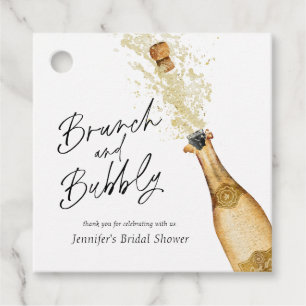 Brunch och bubbel Bröllopsdusch Fyrkantig Gåvor Etiketter