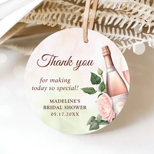 Brunch och bubbel Champagne Bröllopsfest Gåvor Etiketter (Skapare uppladdad)