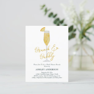 Brunch och bubbel Mimosa Cocktail Bröllopsdusch Vykort