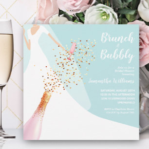 Brunch och Bubbelblå Möhippa Inbjudningar