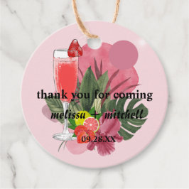 Brunch och bubbelchampagne mimosa tack gåvor etiketter