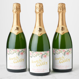 Brunch och Bubbelmousserande Vin-etikett - Guld