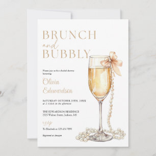 Brunch och bubbelvatten Foto QR-kod Bröllopsfest Inbjudningar