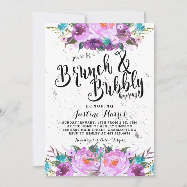 Brunch och bubblan Inbjudningskort för möhippan (Framsida)