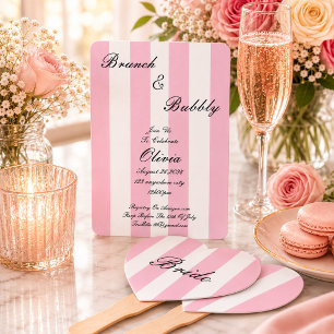 BRUNCH OCH BUBBLIG BRUDKVÄLLSINVITATION ROSA INBJUDNINGAR