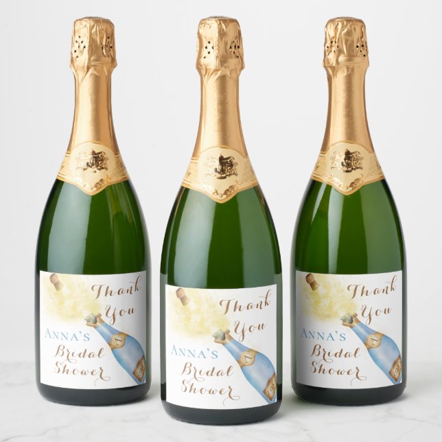 Brunch och bubblig glänsande vin guld Bröllopsvisn (Flaskor)