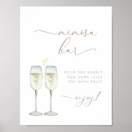 Brunch och bubblig Mimosa Bar skylt