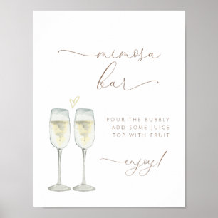 Brunch och bubblig Mimosa Bar skylt