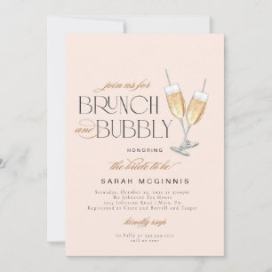 Brunch och bubblig Prosecco Champagne Bröllopsdusc Inbjudningar