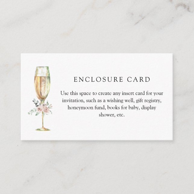 Brunch och Bubbly Blommig Enskild Vykort (Framsida)