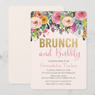 Brunch och Bubbly Bröllopsdusch Inbjudan