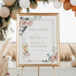 Brunch och Bubbly Bröllopsdusch Välkomstskylt Poster