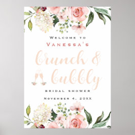 Brunch och Bubbly Bröllopsdusch Välkomstskylt Poster