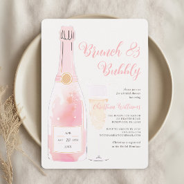 Brunch och Bubbly Champagne Bröllopsdusch Inbjudningar