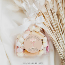 Brunch och Bubbly Champagne Bröllopsduschgåvor Runt Klistermärke