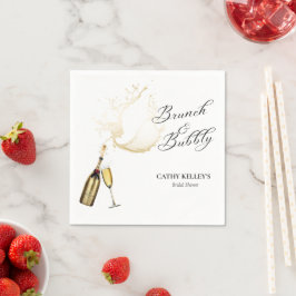 Brunch och Bubbly Champagne Bröllopsduschpapper Pappersservett