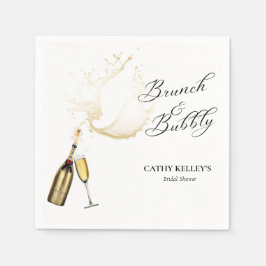 Brunch och Bubbly Champagne Bröllopsduschpapper Pappersservett