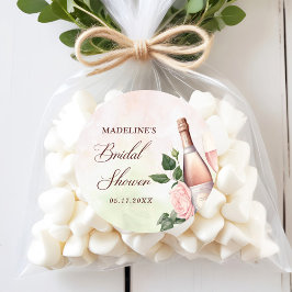 Brunch och Bubbly Champagne Bröllopsfest Runt Klistermärke