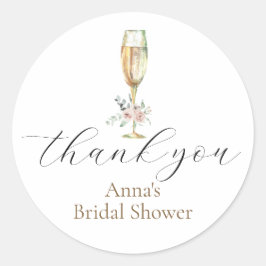 Brunch och Bubbly Champagne Tack Favorit Runt Klistermärke