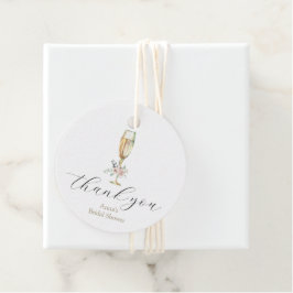 Brunch och Bubbly Champagne Tack Gåvor Etiketter