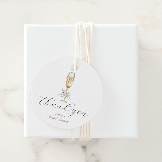 Brunch och Bubbly Champagne Tack Gåvor Etiketter (På plats)