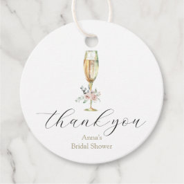 Brunch och Bubbly Champagne Tack Gåvor Etiketter