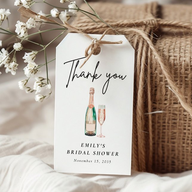 Brunch och Bubbly Elegant Bröllopsdusch Presentetikett (Skapare uppladdad)
