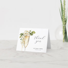 Brunch och Bubbly Elegant Bröllopsdusch Tack Kort