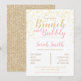 Brunch och Bubbly gyllene bubbla Inbjudningar