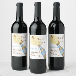 Brunch och Bubbly Moussör vin guld Bröllopsshow Vinflaska Etikett