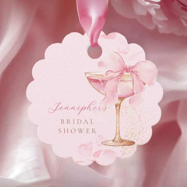 Brunch och Bubbly Rosa Förmånsetiketter Gåvor Etiketter (Skapare uppladdad)
