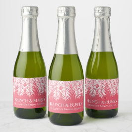 Brunch och Bubbly Rosa Mini Litet Vin Etikett