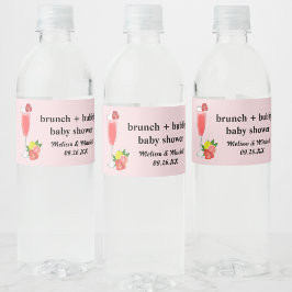 Brunch och BubLY Baby Shower mimosa Vattenflaskor Etikett